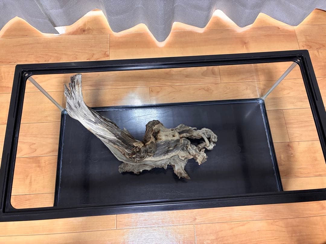 だぃすけ　水槽セット ライト ヒーター ポンプ マット ガラス蓋　流木付き