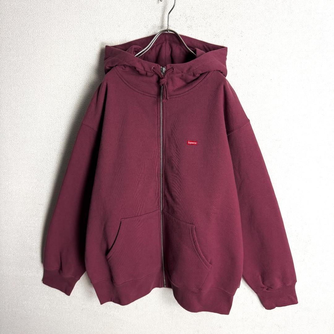 【桜色☆タグ付き☆スモールボックスロゴ】シュプリーム ジップパーカー即完売