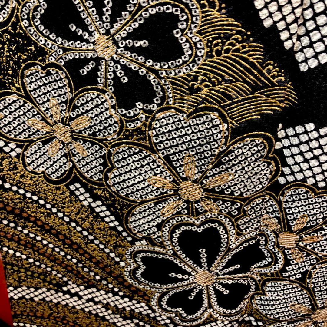 振袖フルセット(7点)・作家物・落款入り・桜尽くし・金彩加工・鹿の子柄