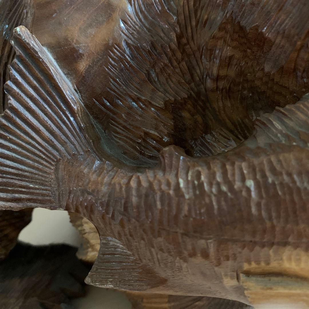 鮭にきちんとアブラビレあり！古民家インテリアにオススメ！昭和時代の木彫りの熊