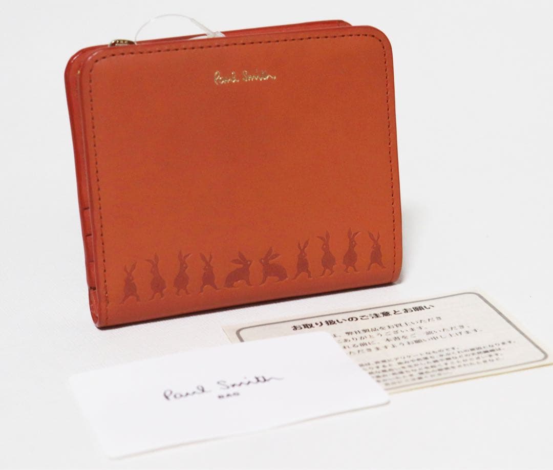 《ポールスミス》新品 ラッキーラビットエンボス レザー2つ折り財布 ウォレット