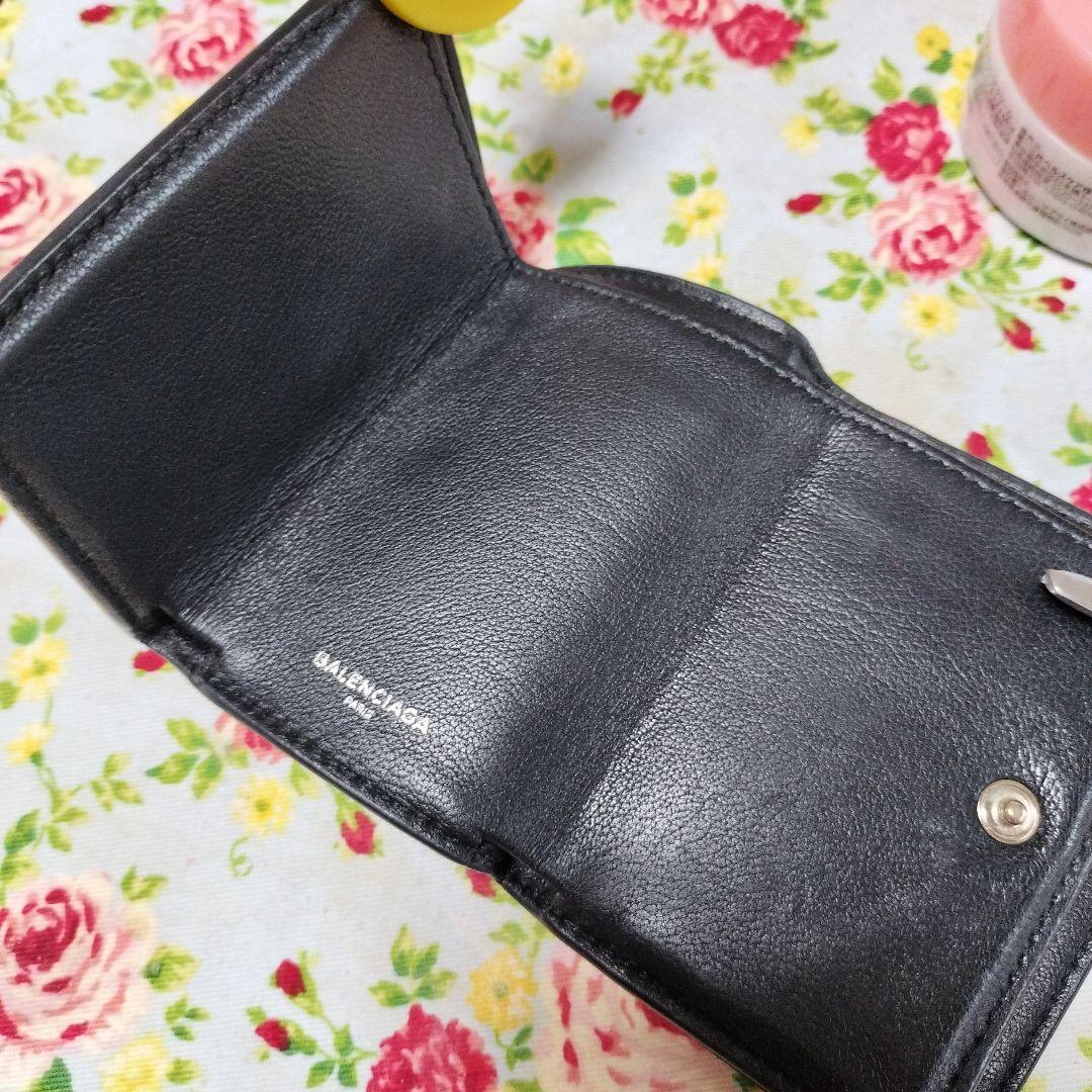 バレンシアガ 三つ折りコンパクト財布 ミニ財布 黒