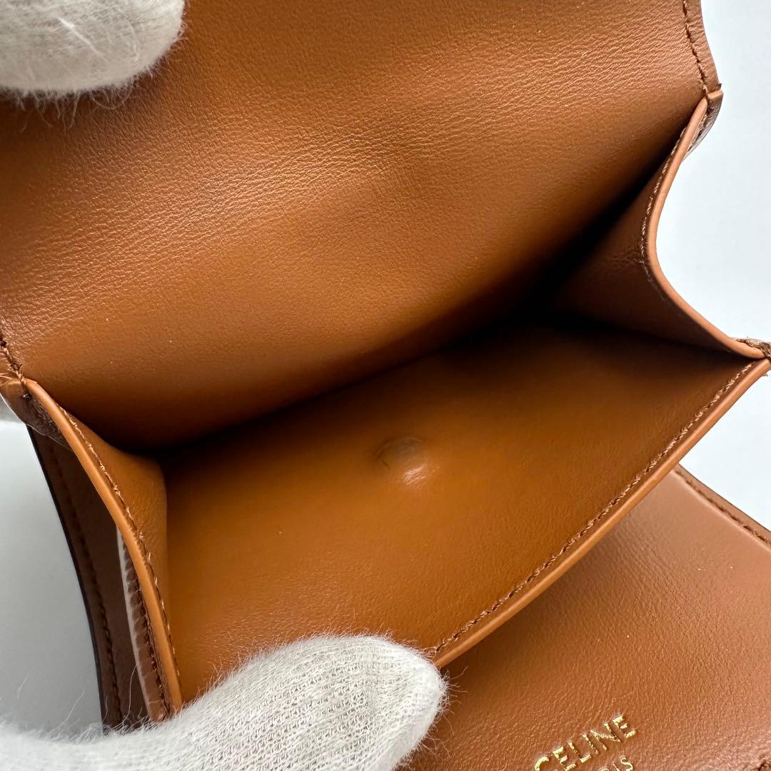 極美品/付属品完備✨セリーヌ スモール トリフォールドウォレット16 セーズ 茶