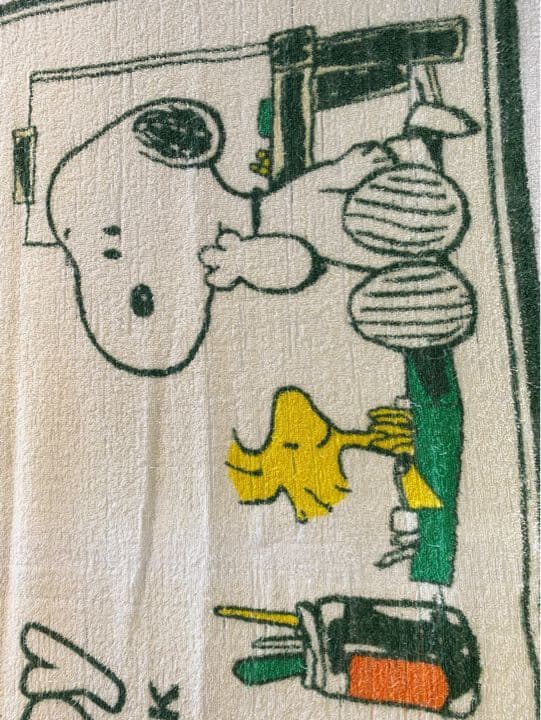 古着 ビンテージ 70s スヌーピー ウッドストック バスタオル タオル 美品