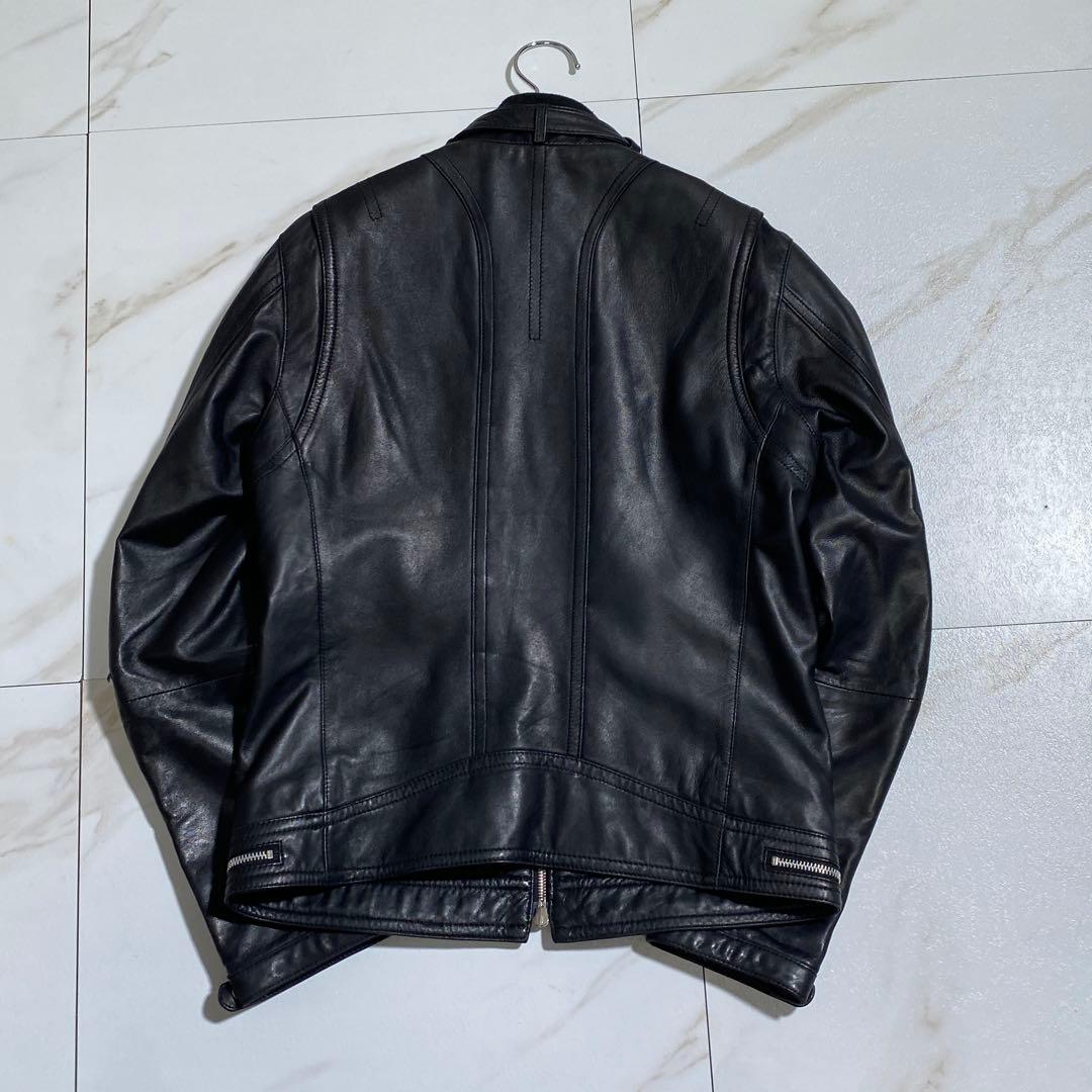 希少⭐︎ラブレス ラムスキン 羊革シングルライダースジャケット 裏地モノグラム