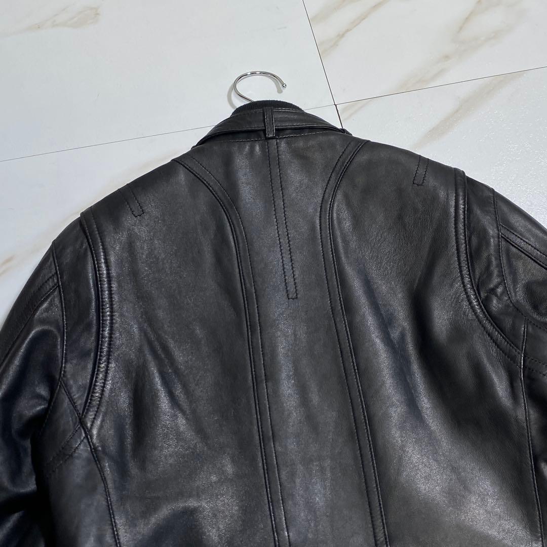 希少⭐︎ラブレス ラムスキン 羊革シングルライダースジャケット 裏地モノグラム
