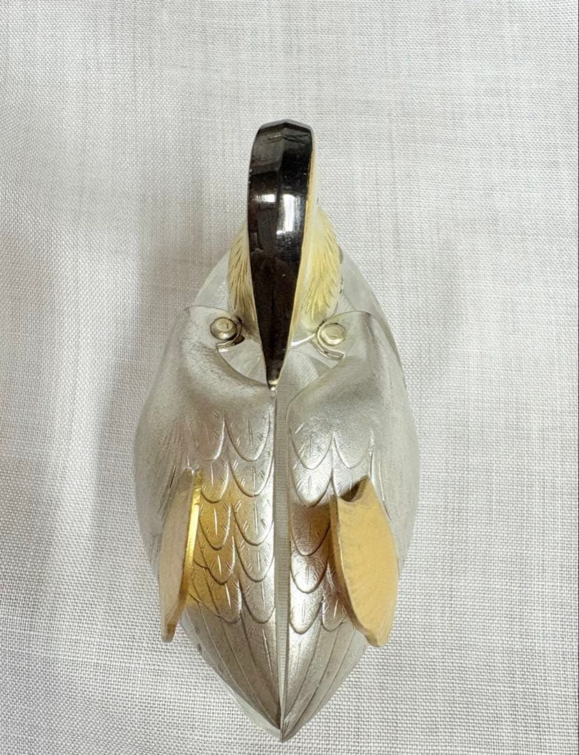 銀製　鴛鴦 オシドリ　ガラス製 置物 ケース入り