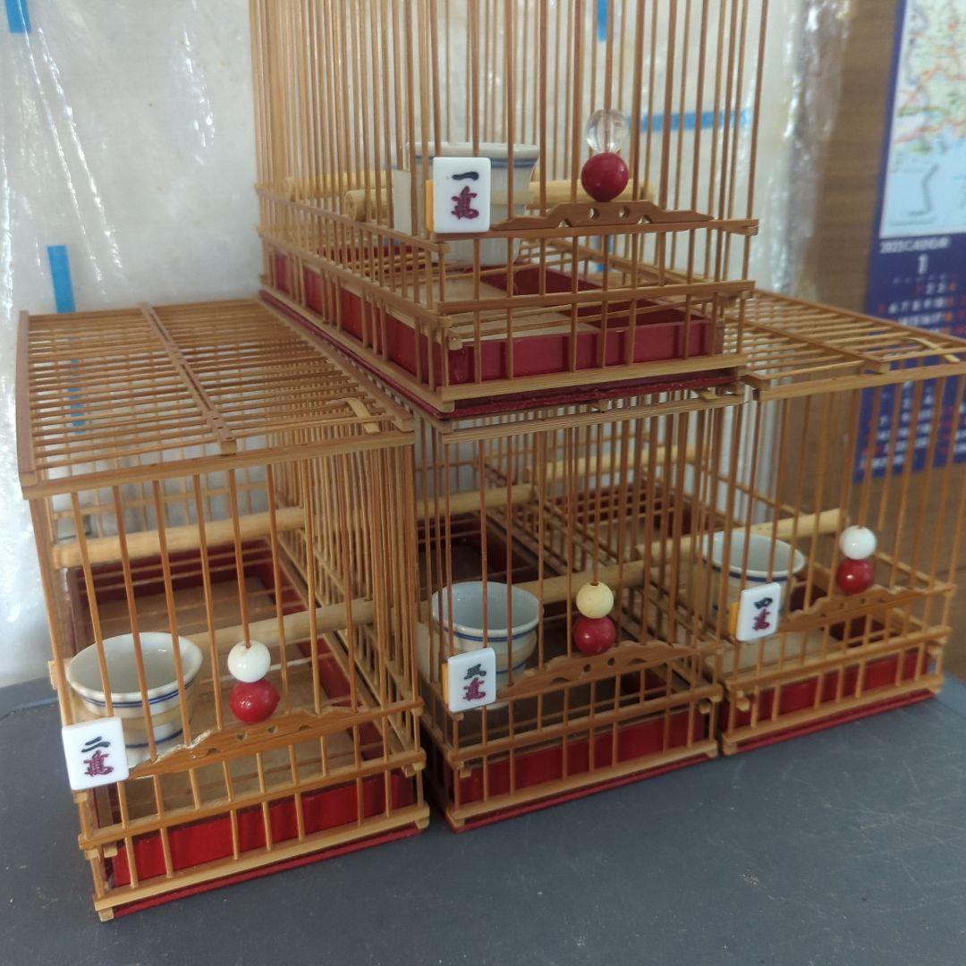 鳥籠４個セット （名札付き）手作籠