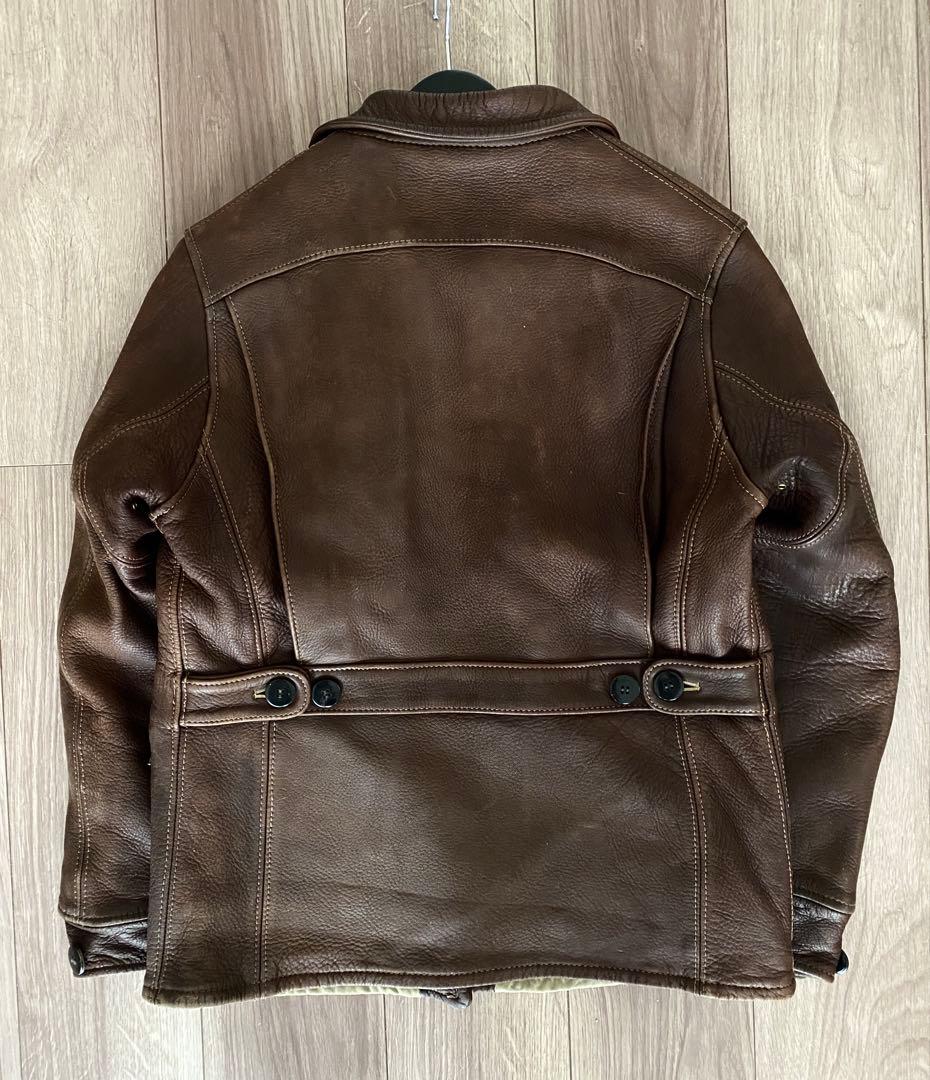 m！フラットヘッド ディアスキン 鹿革 ライダースジャケット