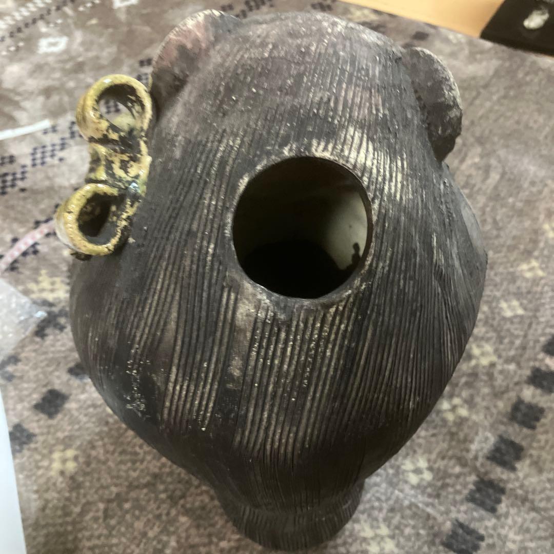 信楽焼　狸庵　リボンつき