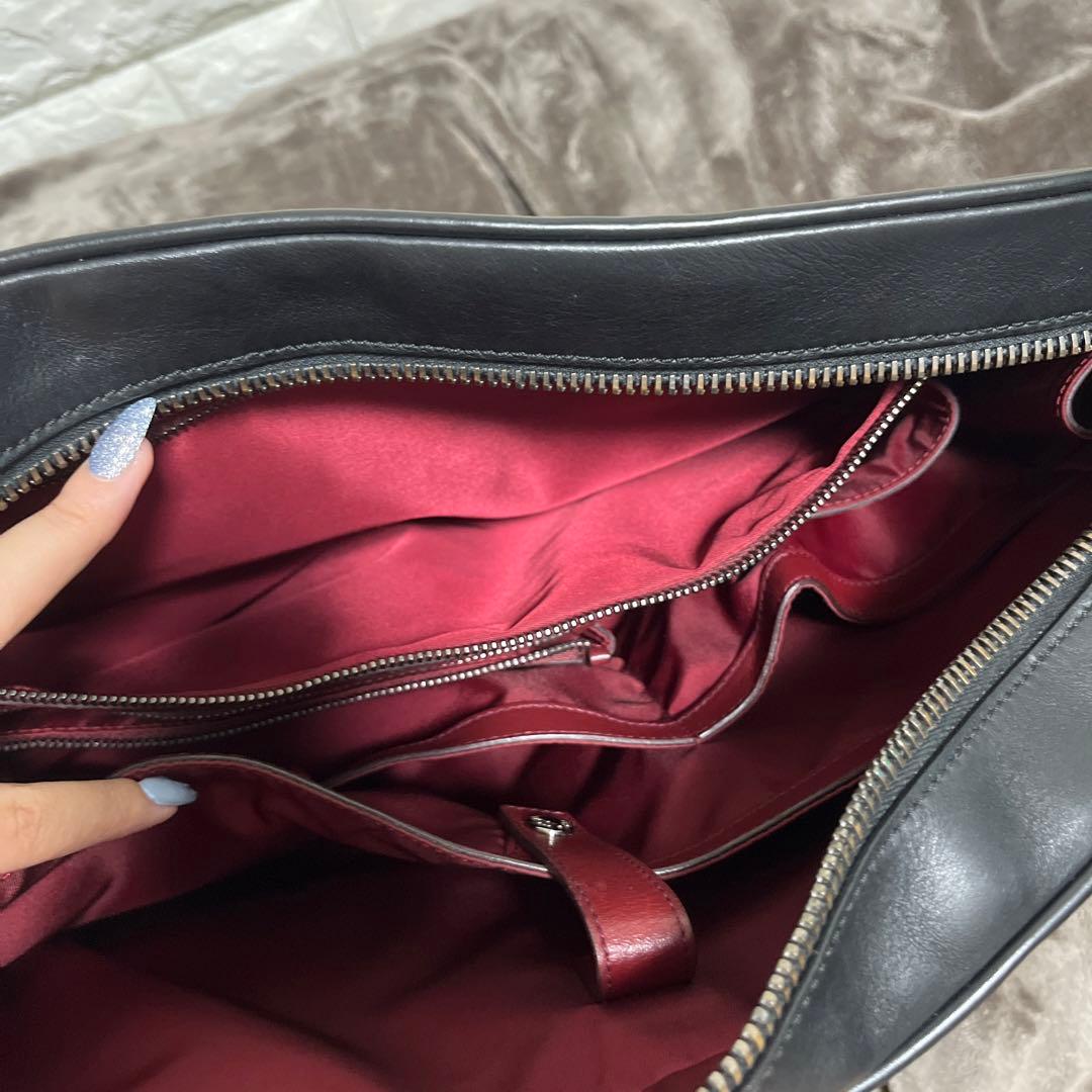 TOD'S トッズ レザービジネスバッグ ハンドバッグ 本革 2WAY 黒色