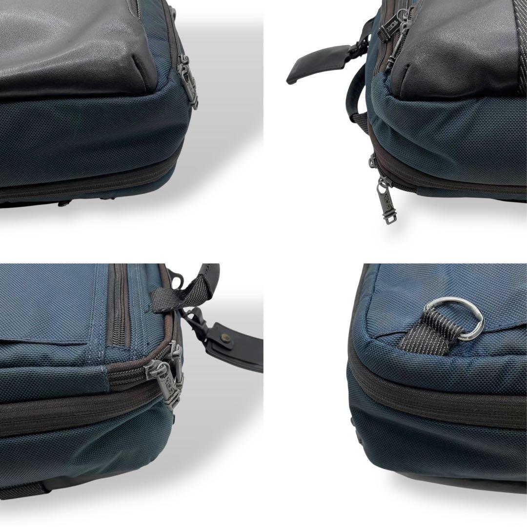 美品　トゥミ　3way ビジネスバッグ　ブラボー　マウンテン　レザー　ネイビー