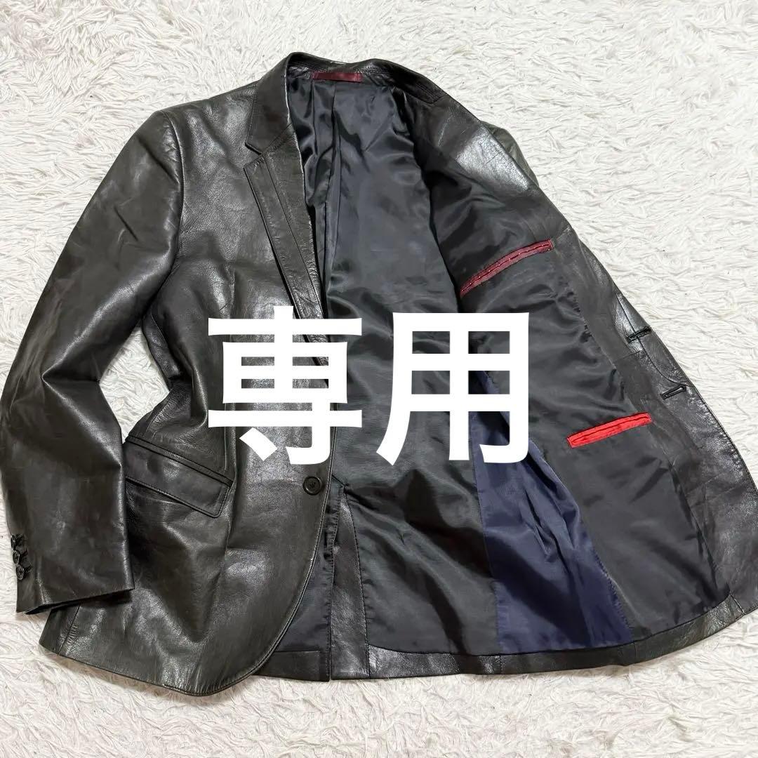 Paul Smith ラムレザー　テーラードジャケット　シングル　2b オリーブ