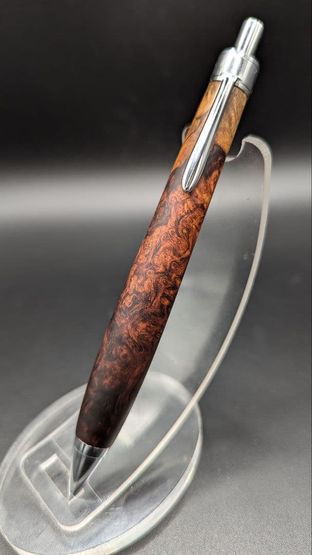 285ペン工房翌檜　極上　ホンジュラスローズウッド　瘤杢　木軸シャーペン