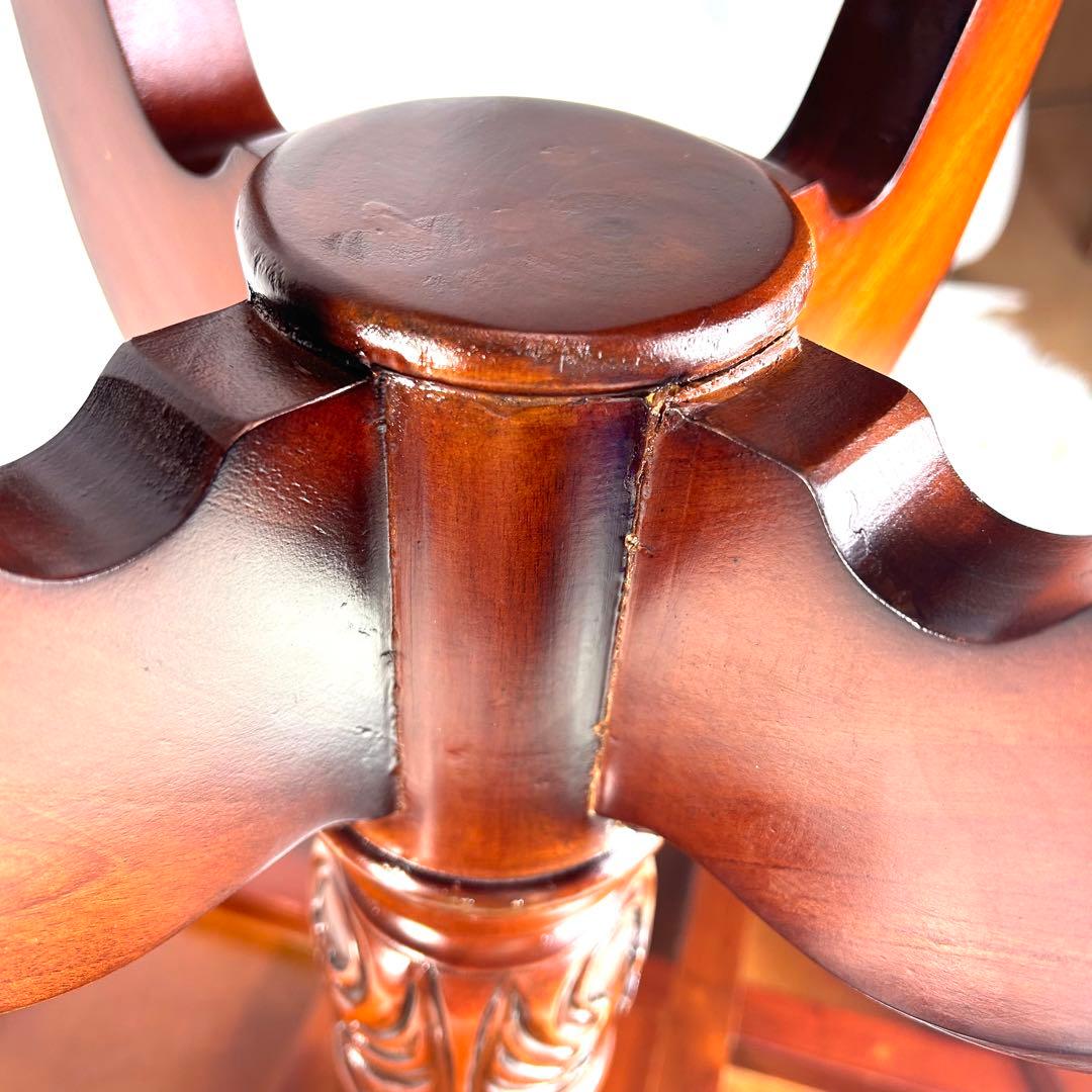 kuroshio コモテーブル　猫脚　ヨーロッパ風　高級　レザー調　丸テーブル