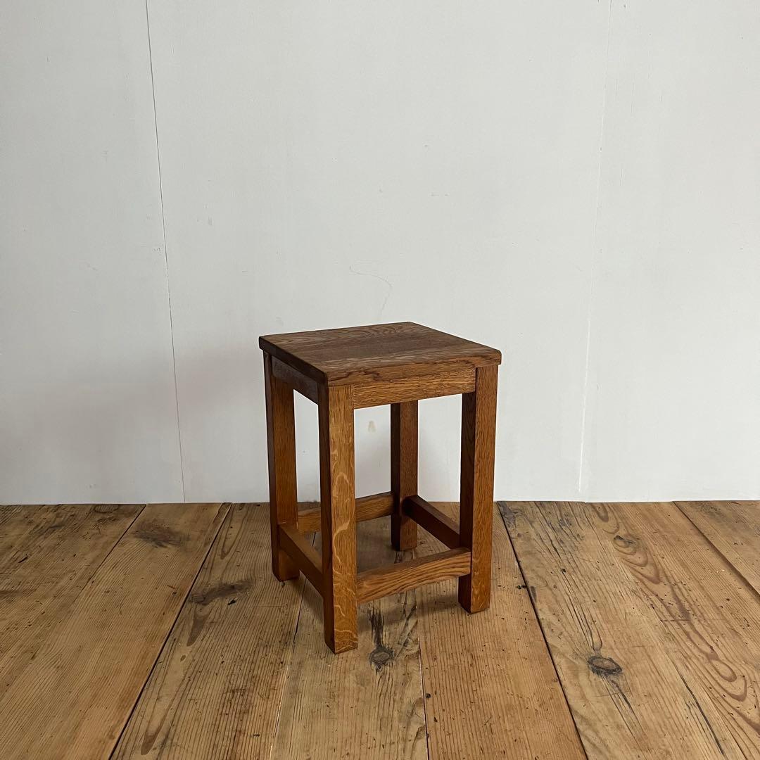 アンティーク 角 スツール 椅子 植物台 無垢材 昭和レトロ z798