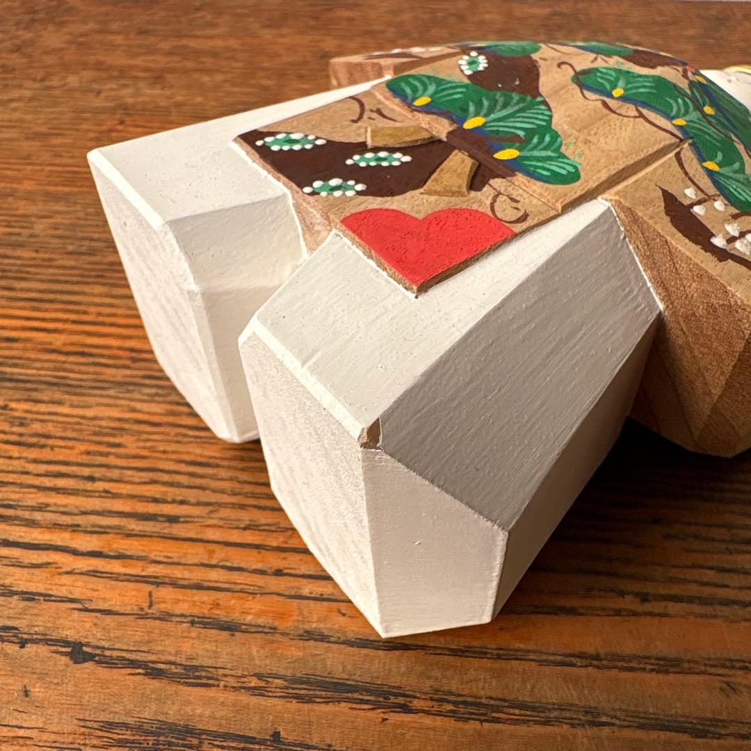 奈良一刀彫 木製 立ち雛 作家物 藤代光雄 創作雛 木彫り