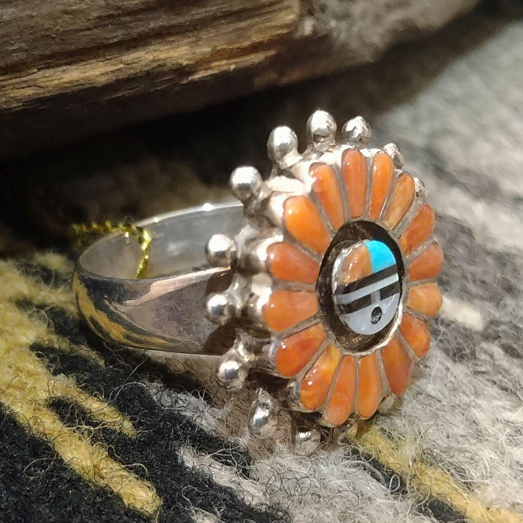 アクセサリー Zuni Needle Point Red Coral Ring