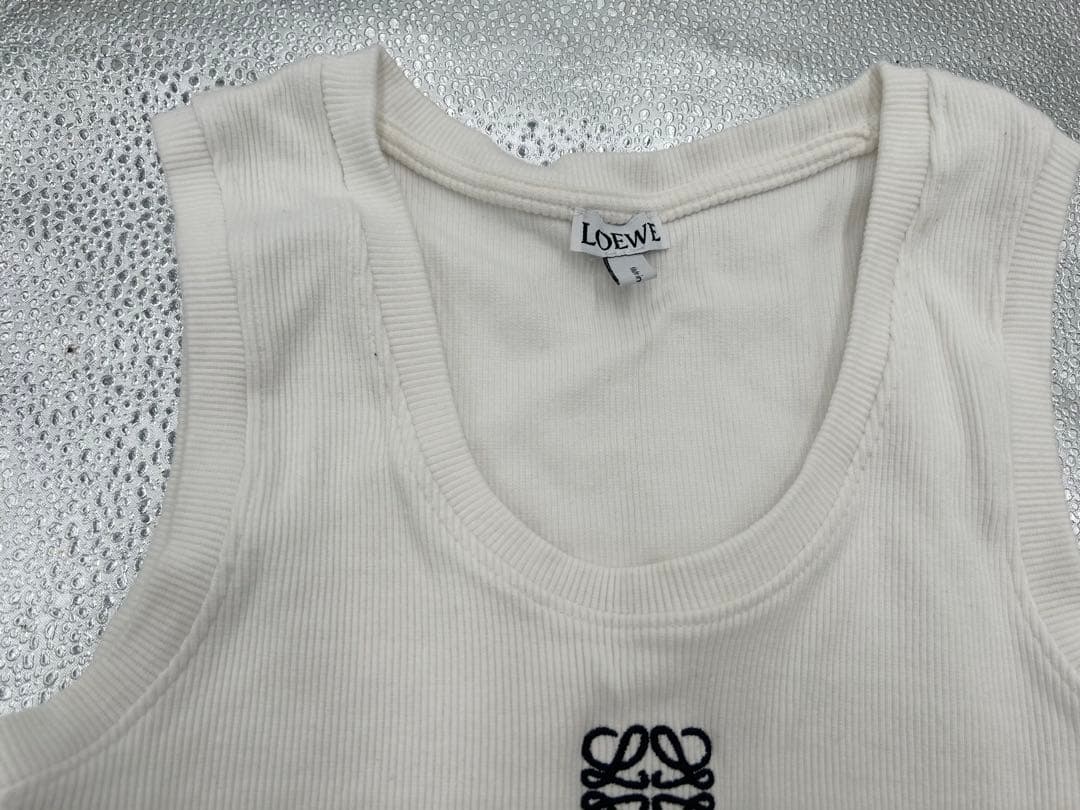 LOEWE ホワイト リブタンクトップ S
