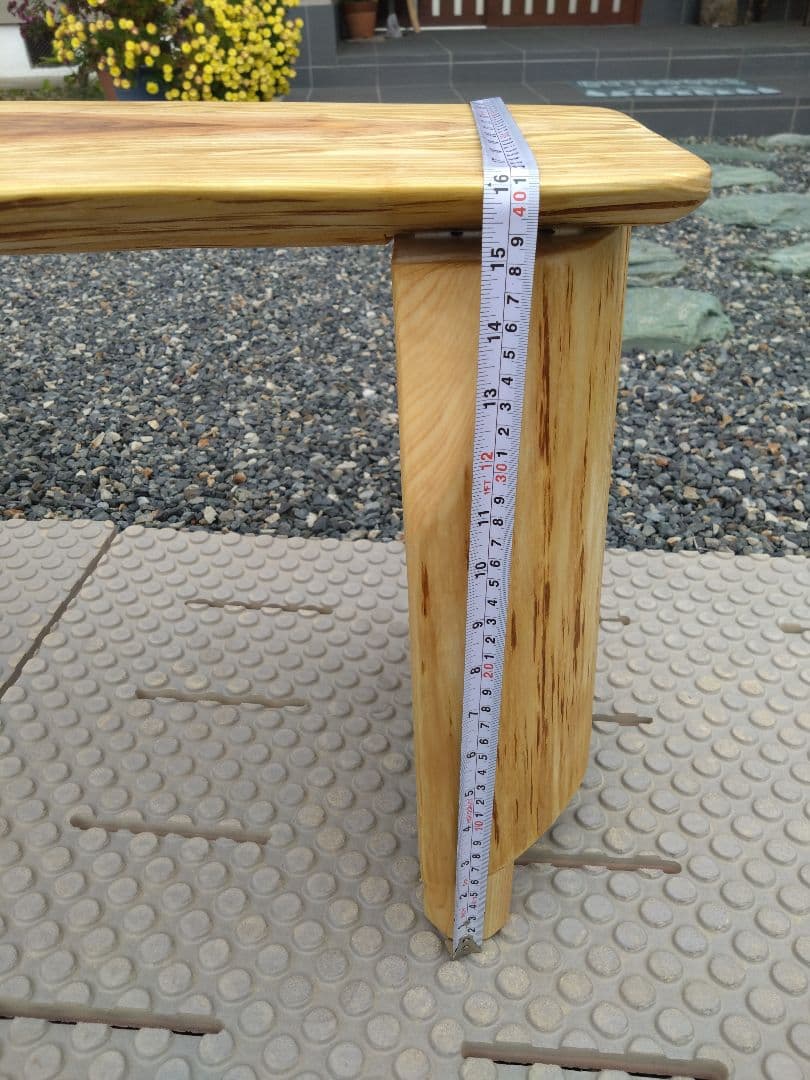 杉板と檜のベンチ84　値下げ❕天板は肌に優しい杉　節無しで杢目が綺麗　脚は檜半切