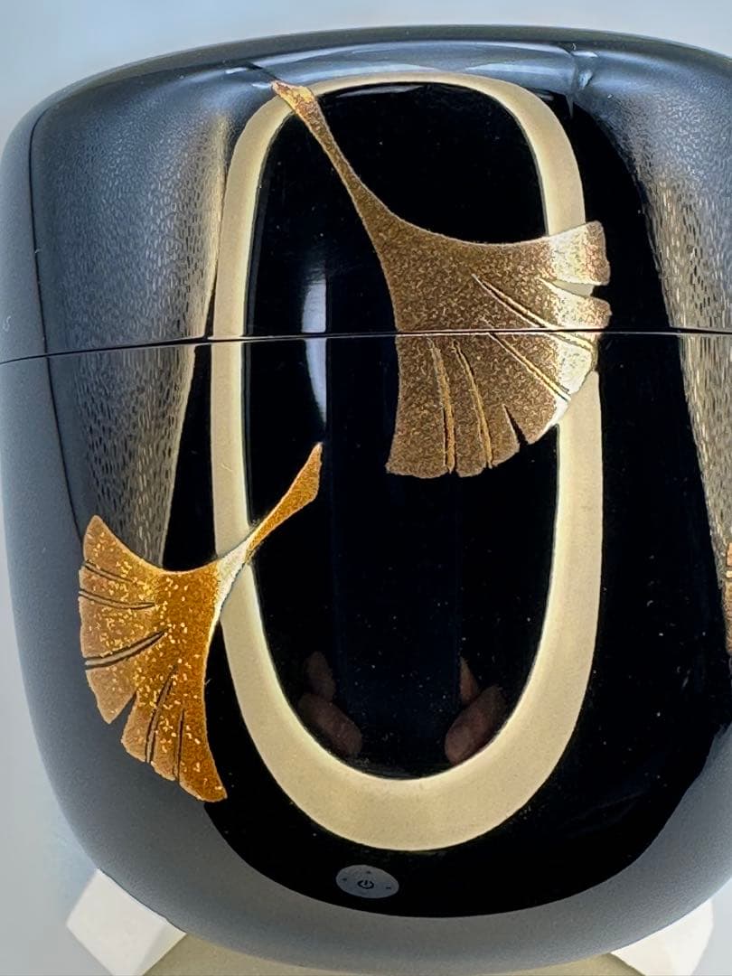 茶道具　棗　昭峰　銀杏蒔絵