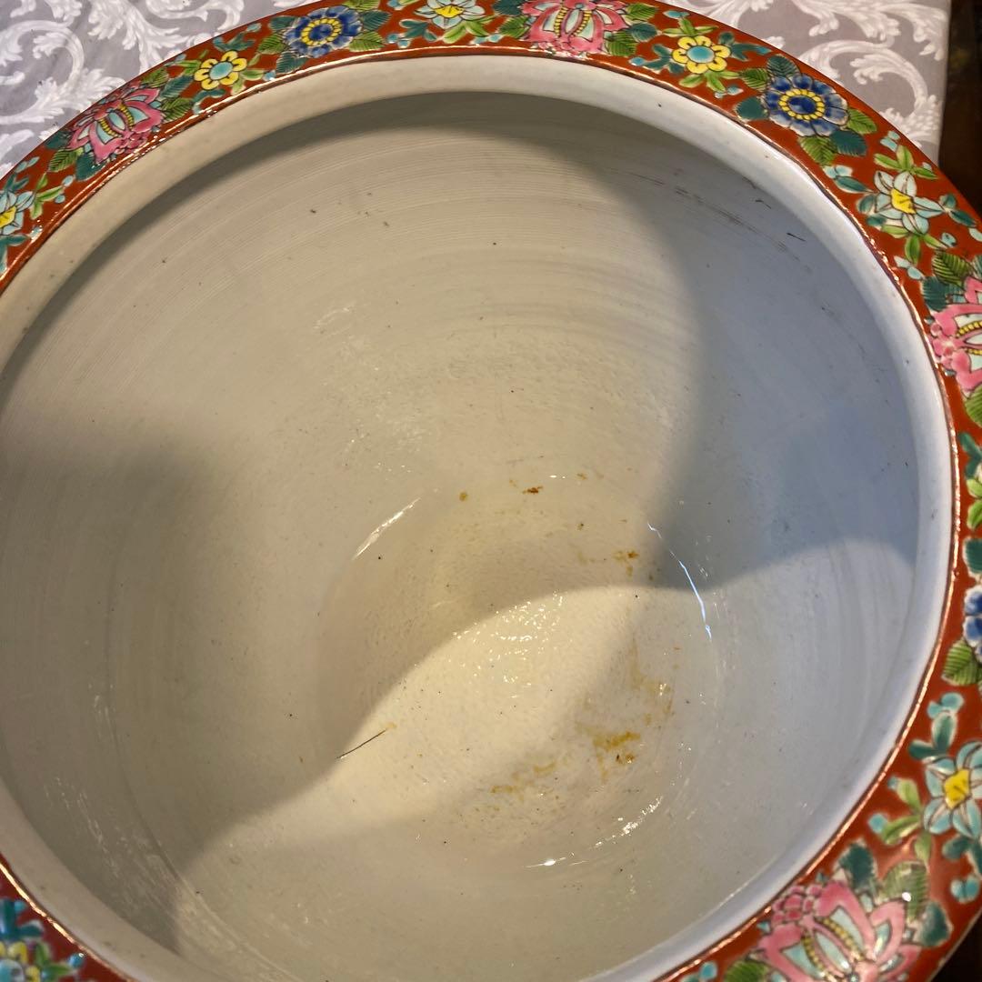 色絵唐獅子牡丹火鉢31cm37cm