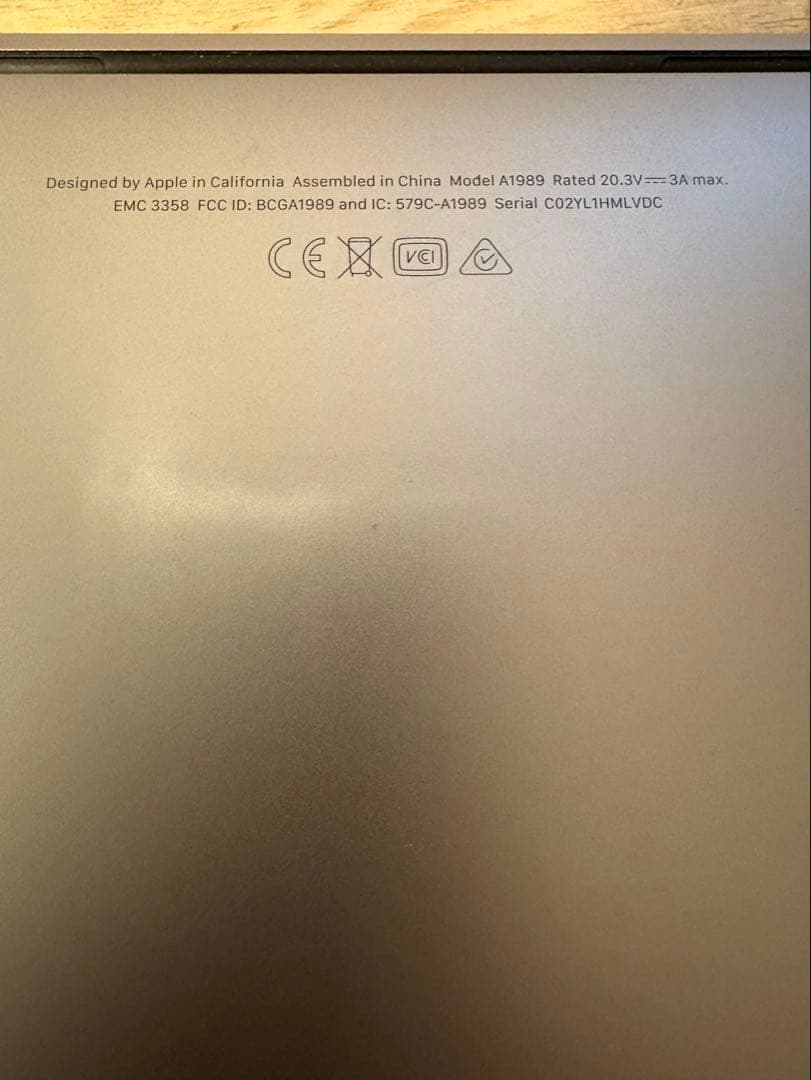 Apple MacBookPro 2019 A1989 (ロジックボード欠品)