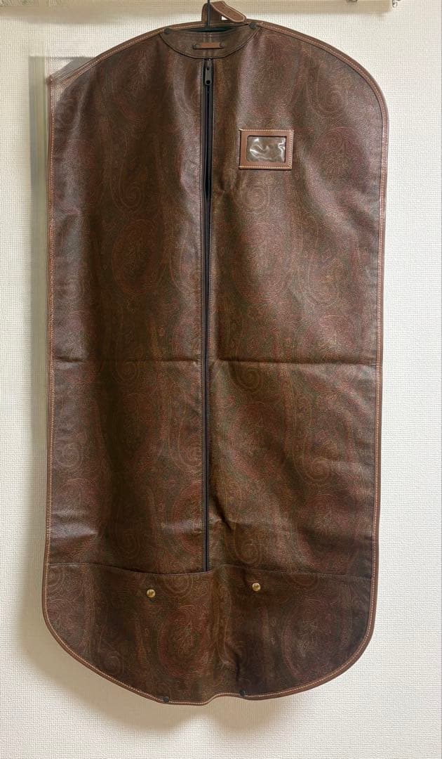 エトロ　ペイズリー柄ガーメントバッグ ブラウン