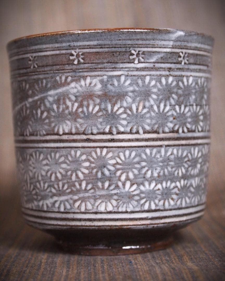 人気作家★中里隆【師：小山富士夫＆中里太郎右衛門】★唐津三島湯のみA★共箱