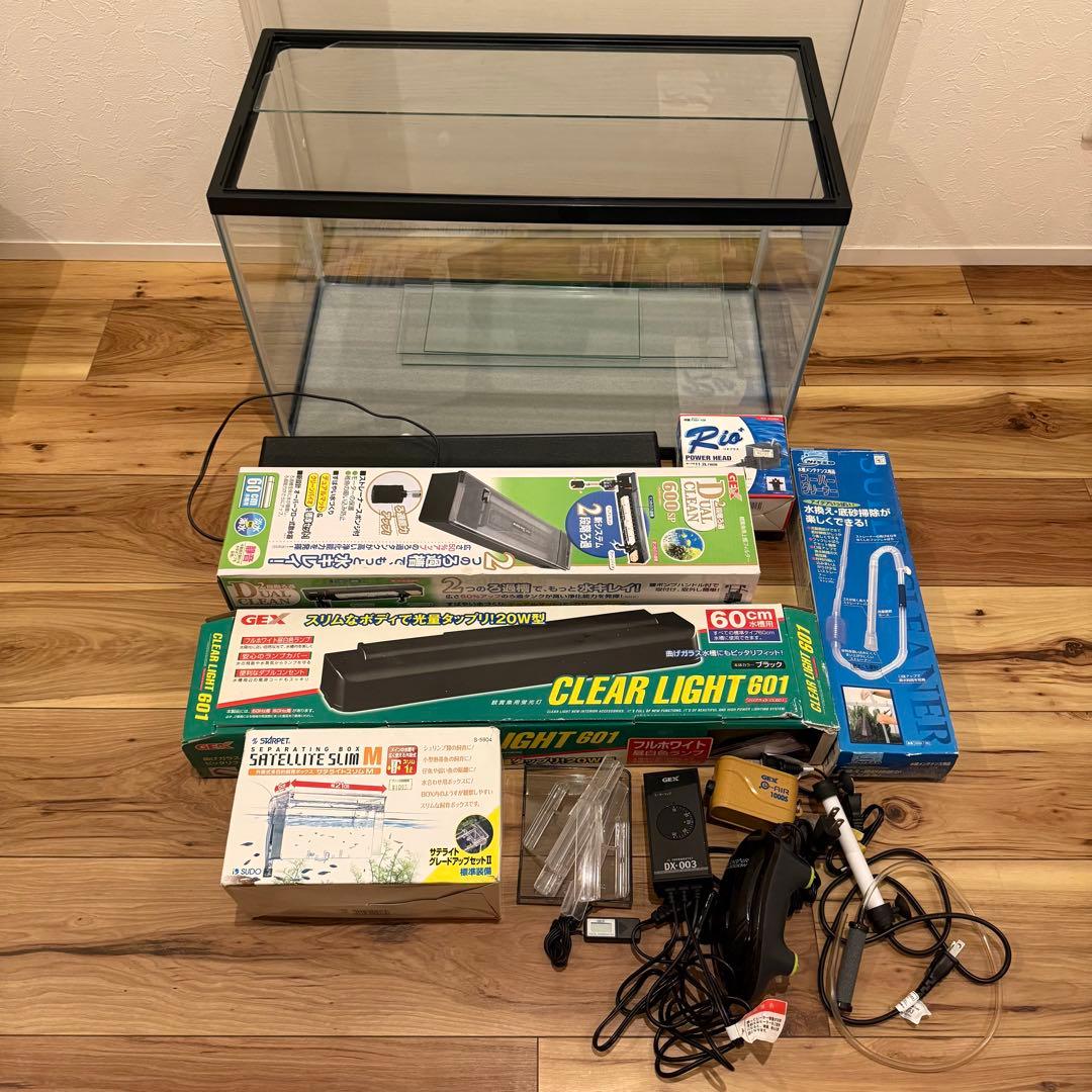 水槽いろいろセット　ガラス水槽　ヒーター　まとめて　魚用品