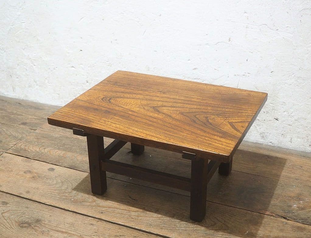 1363 アンティーク 欅のローテーブル　文机　ちゃぶ台　座卓　レトロ　古家具