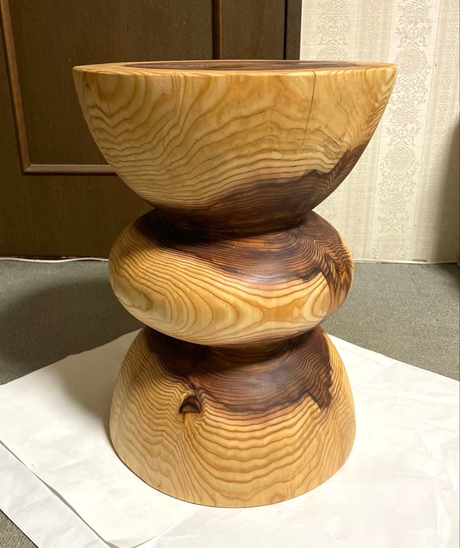 丸太　(パルック)　円筒型3段 スツール　サイドテーブル