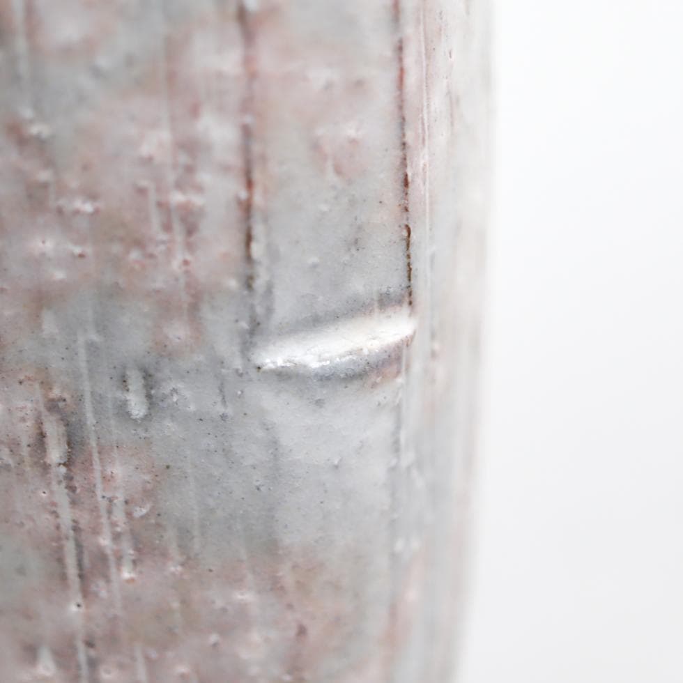 萩焼 岡田裕 四方花瓶 飾り壺 共箱 美品