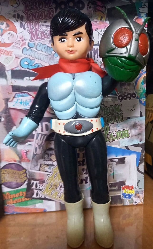 仮面ライダースタンダードソフビ当時物✨昭和レトロ✨胸銀吹き✨