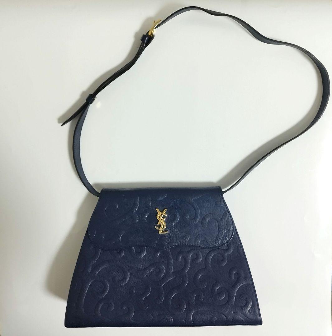 美品☆　イヴサンローラン　ショルダーバッグ　アラベスク　唐草模様　YSLロゴ