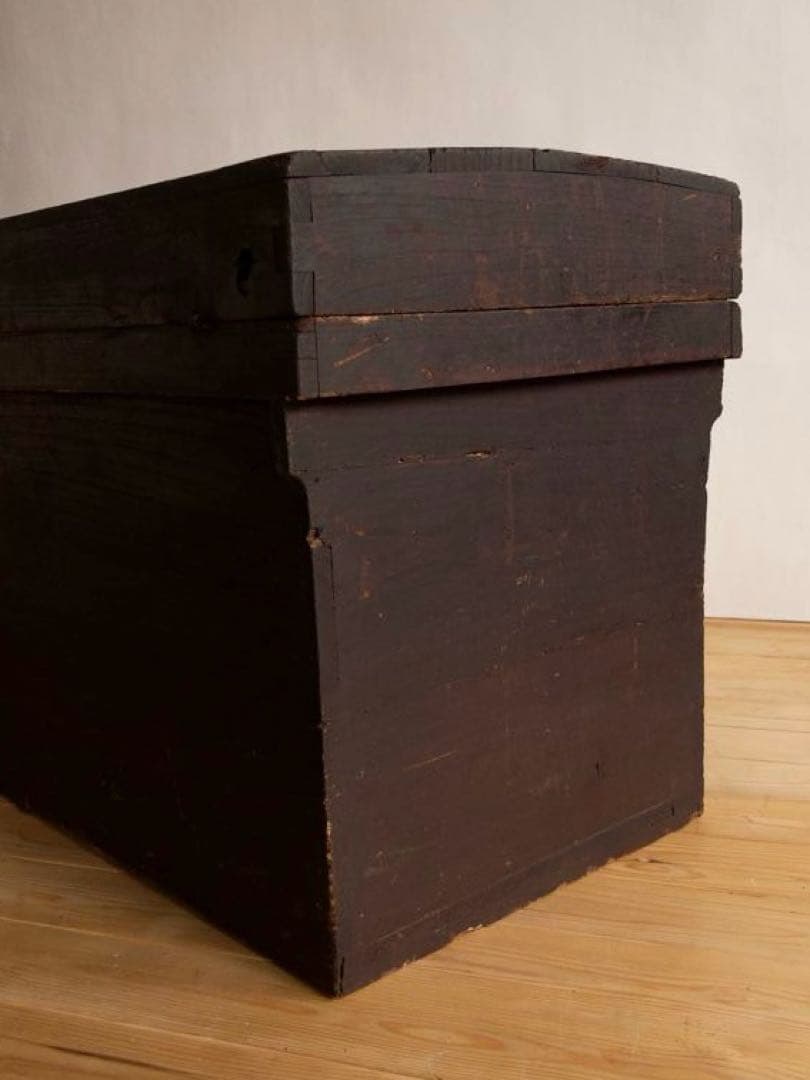 大型　無垢材　木箱　高さ約73㎝　店舗什器　ディスプレイ台　M066　古道具