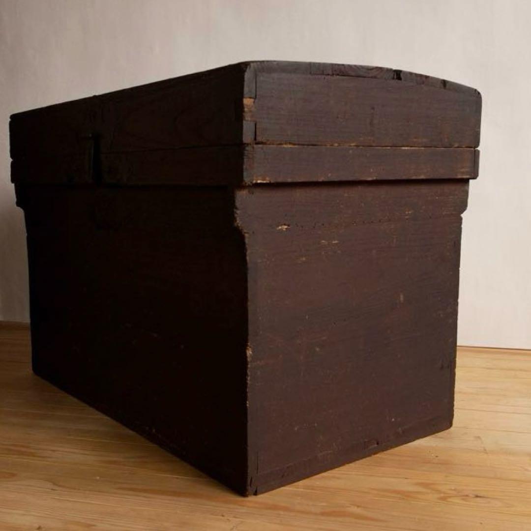 大型　無垢材　木箱　高さ約73㎝　店舗什器　ディスプレイ台　M066　古道具