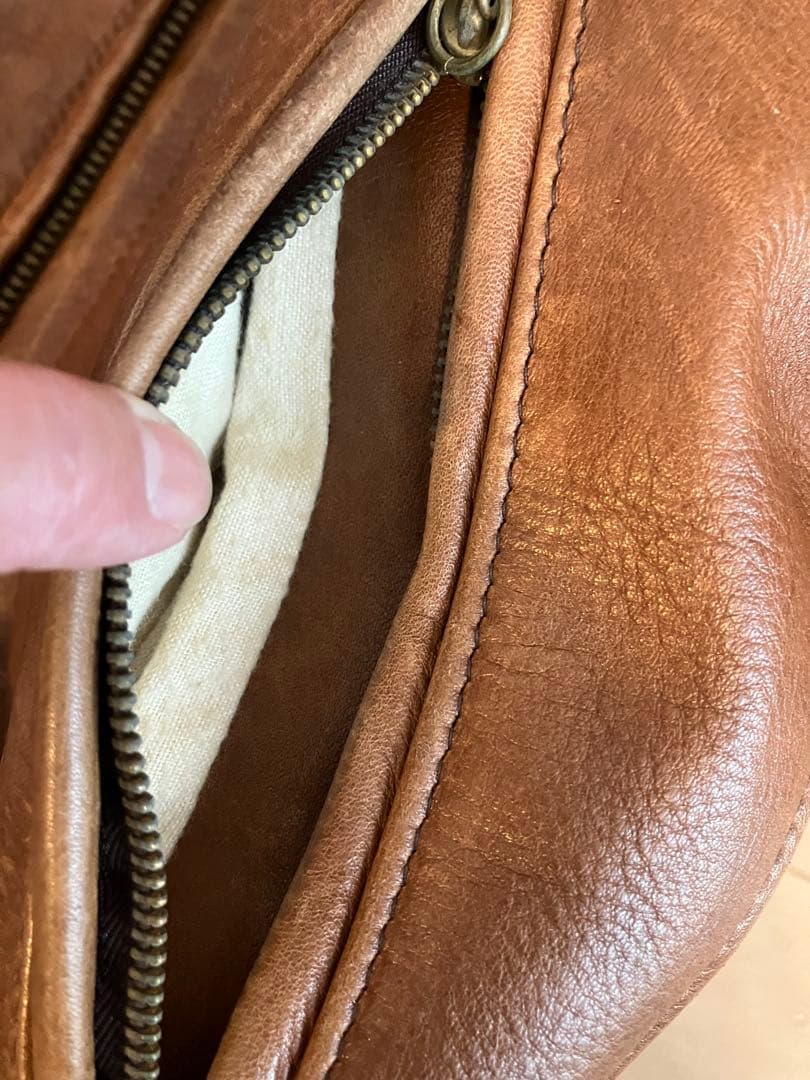 ショット　シングルライダース　茶色