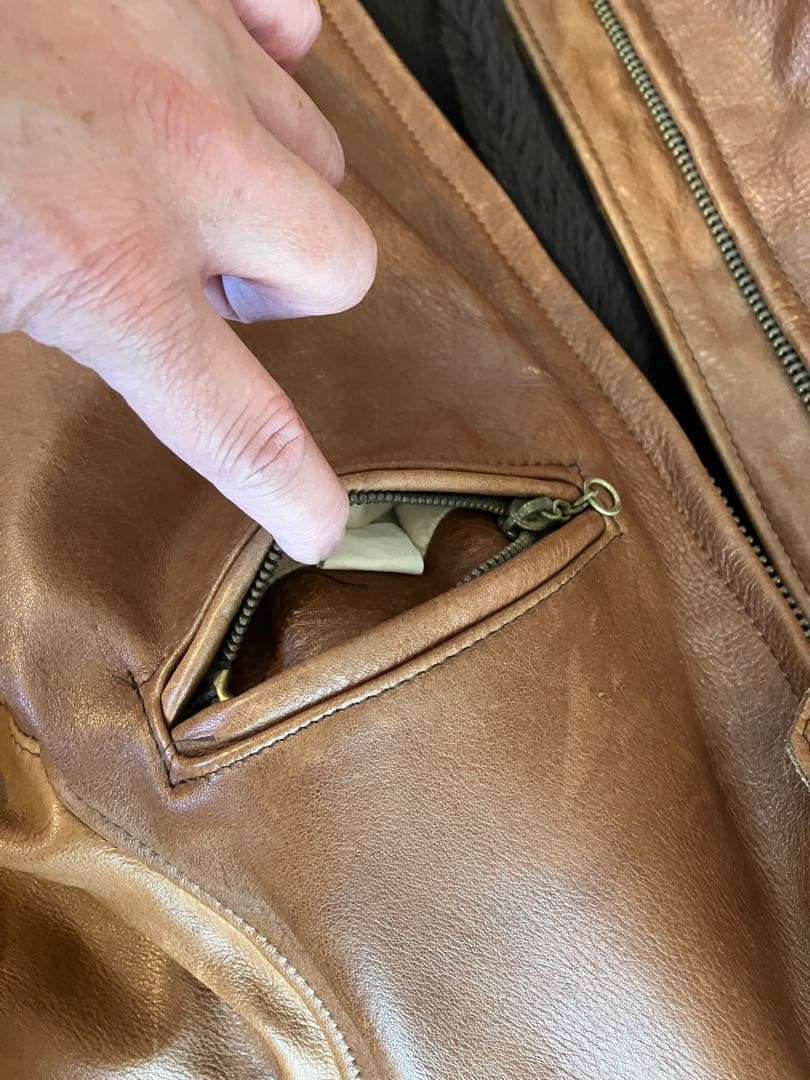 ショット　シングルライダース　茶色