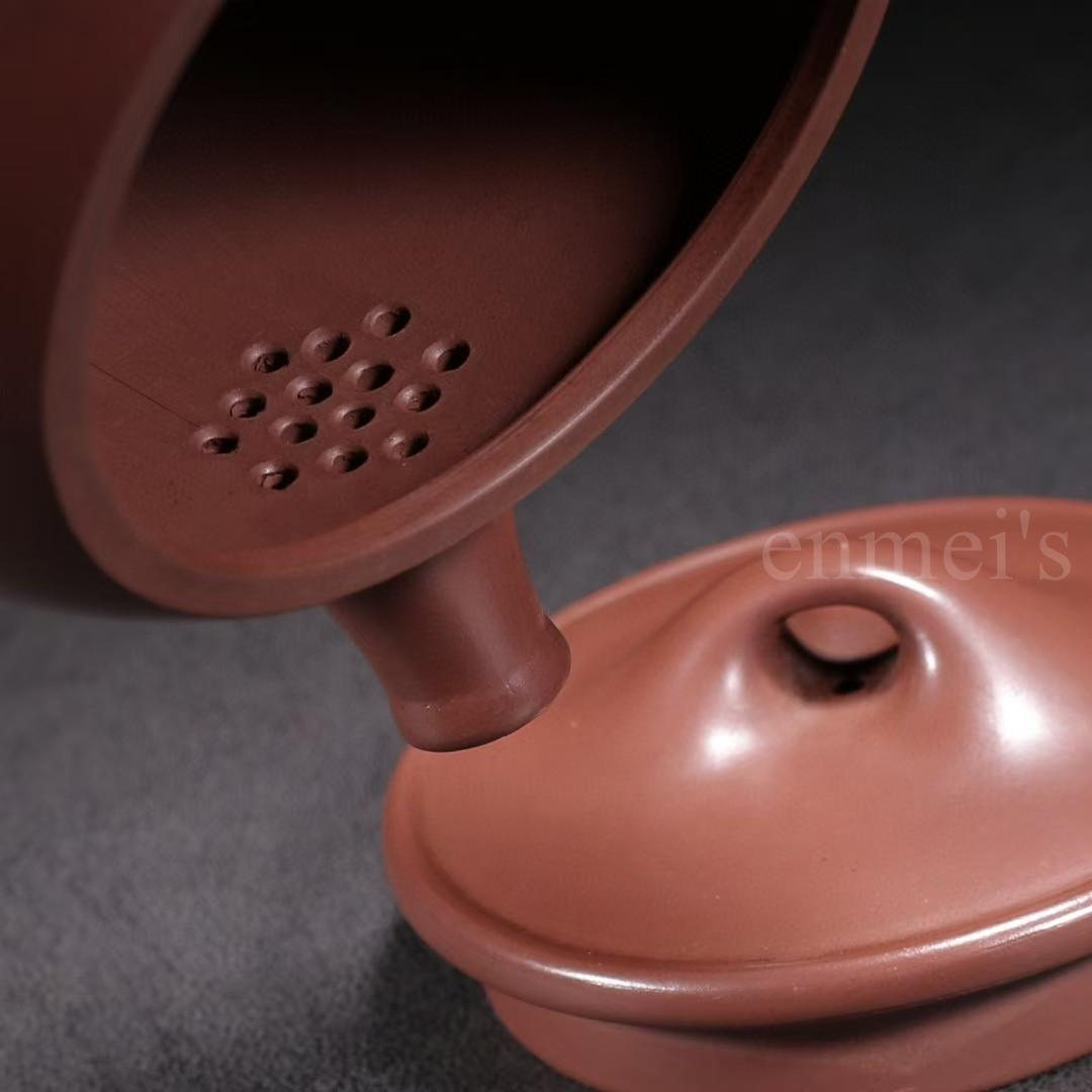 中国古美術・原鉱清水泥大紅袍紫砂壺・底款：顧景舟 范曽・紫砂壺・急須・茶壺・茶道