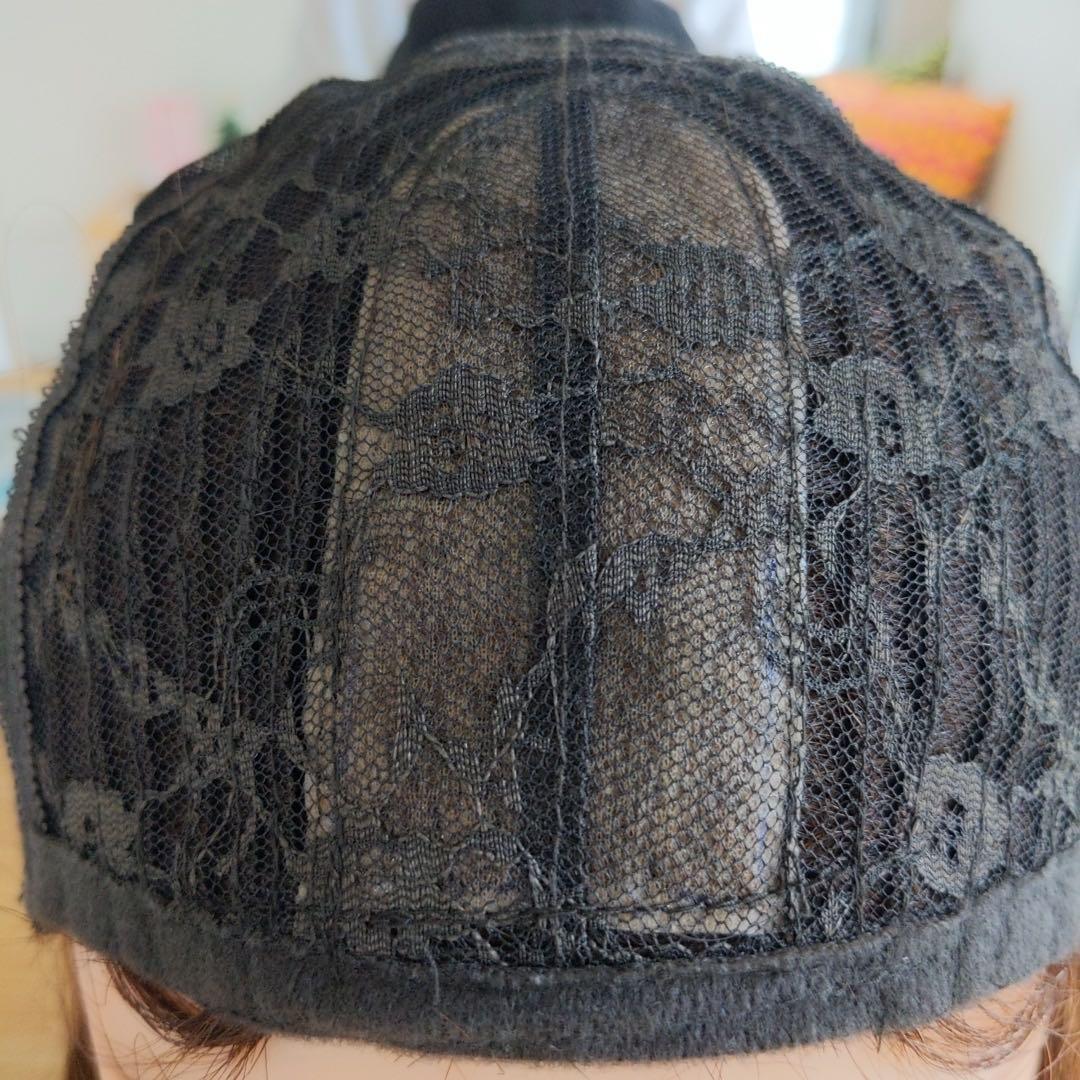 ☆サラサラ人毛100%ウイッグ☆I型ツムジ　ショートウルフ　ブラウン　ウイッグ