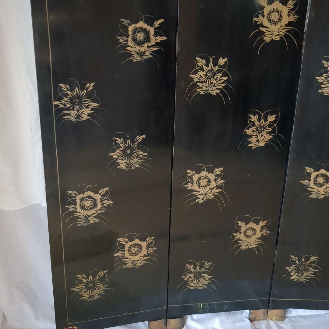 中国美術の螺鈿細工、 ４つ折り衝立