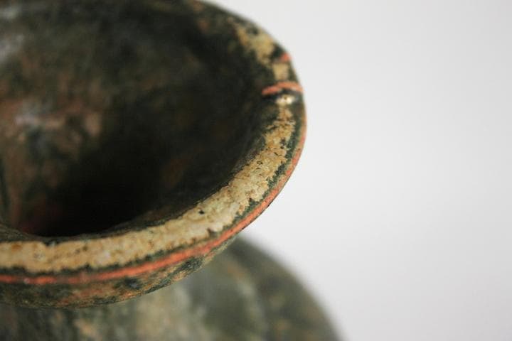 漢 緑釉 壺 銀化 中国美術