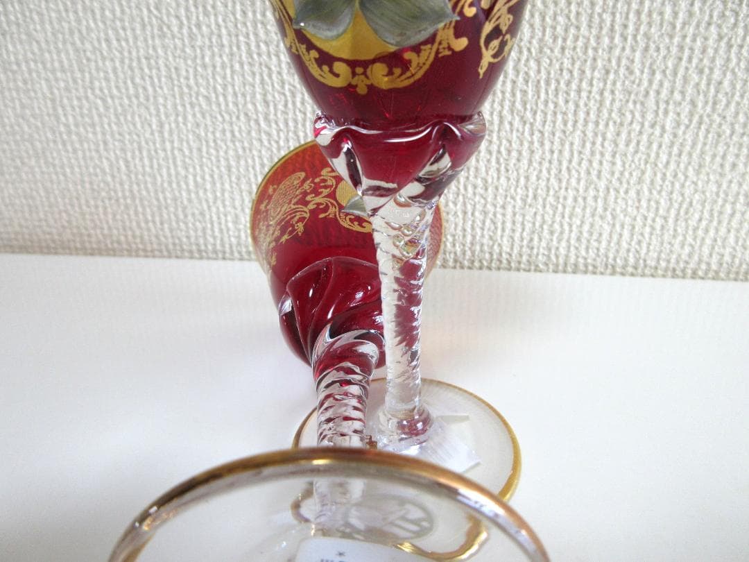 ラグーナ・ムラノ★ベネチアンペアグラス★24金装飾
