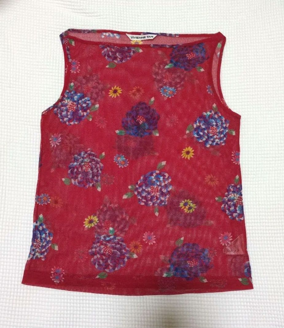 VIVIENNE TAM 花柄タンクトップ 赤