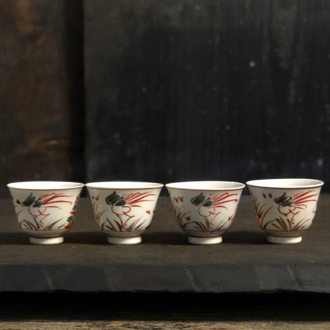 三浦竹泉　赤絵煎茶器セット