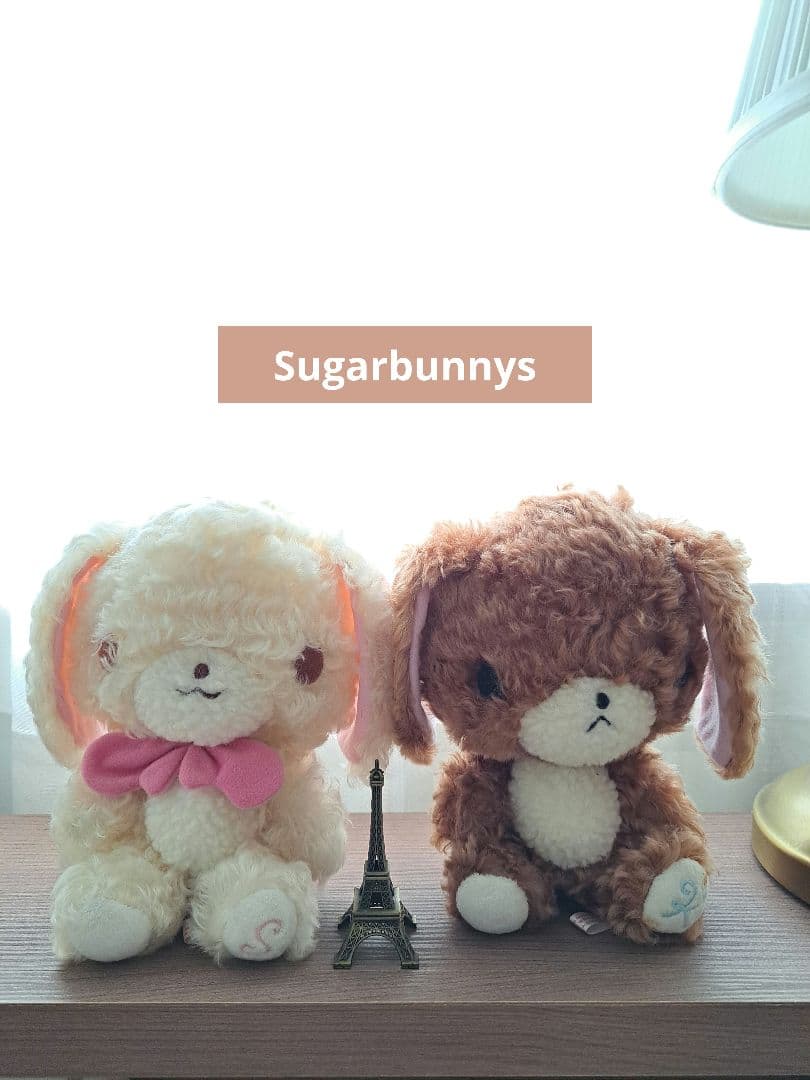 シュガーバニーズ モヘア　ぬいぐるみペア しろうさくろうさ　激レア
