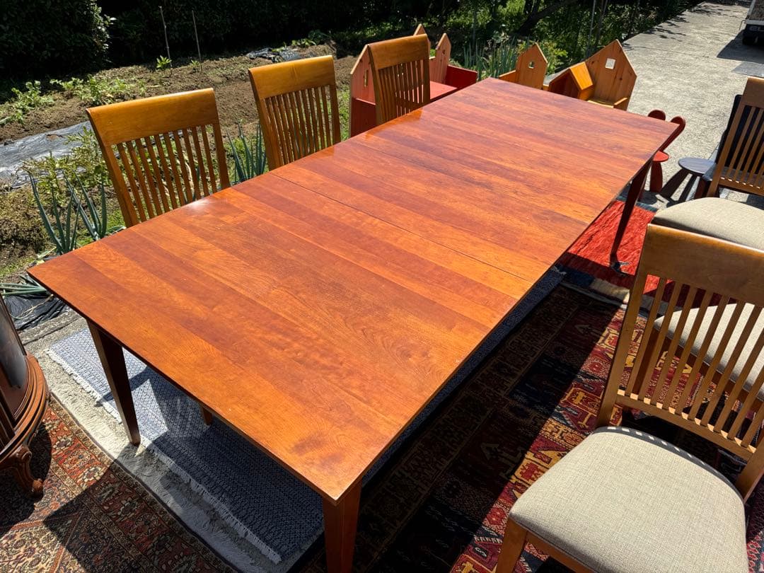 超広々サイズ！アメリカ Ethan Allen 伸長式テーブル&チェア6脚