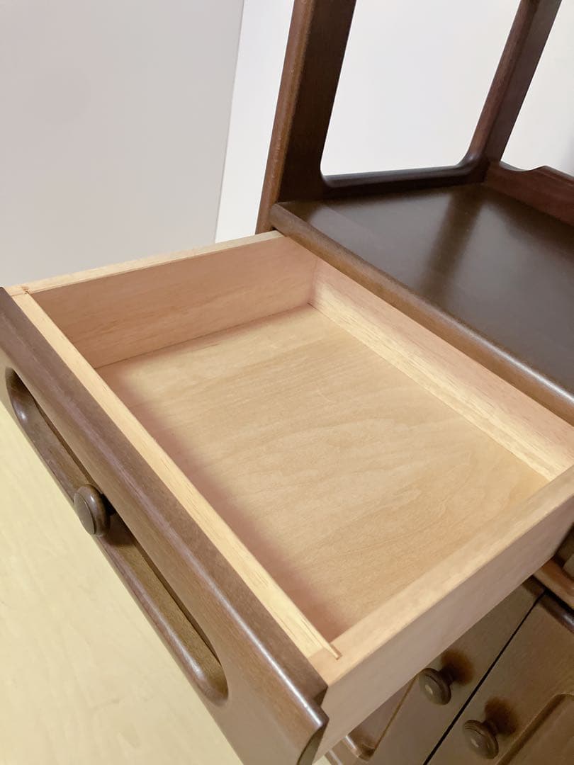 Karimoku カリモク 木製 電話台、FAX台　キャビネット飾り棚 収納　①