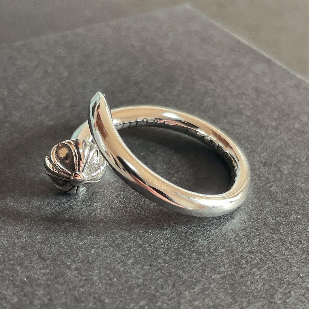 ノーブランド 指輪 ネイルリング 釘 クロスボール 　【１６号２点】